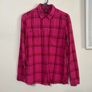 Eddie Bauer Vibrant Pink Plaid Shirt